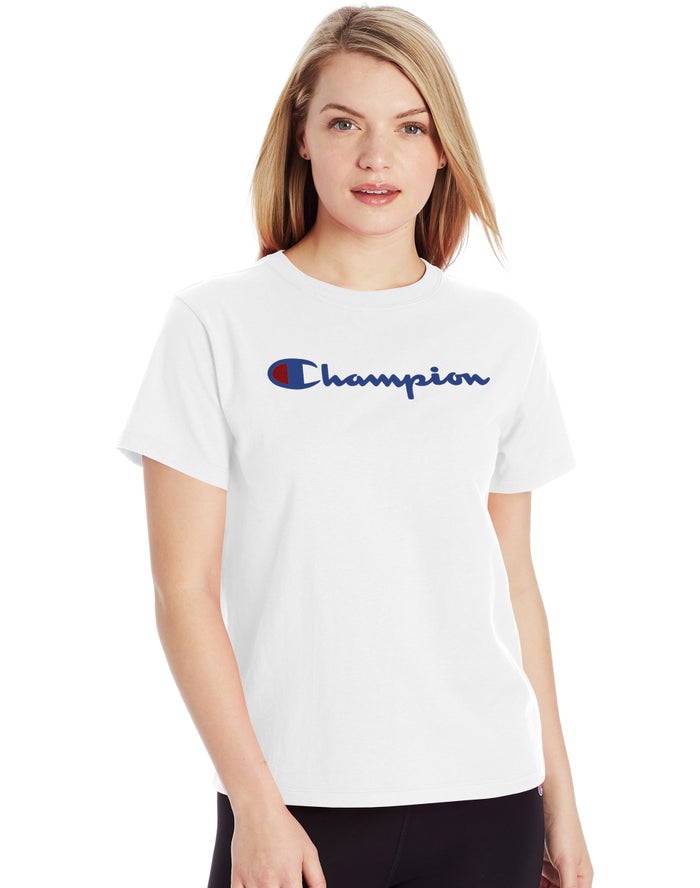 Champion T-Shirt Dames - Wit - Classic ( 740381-ZED )